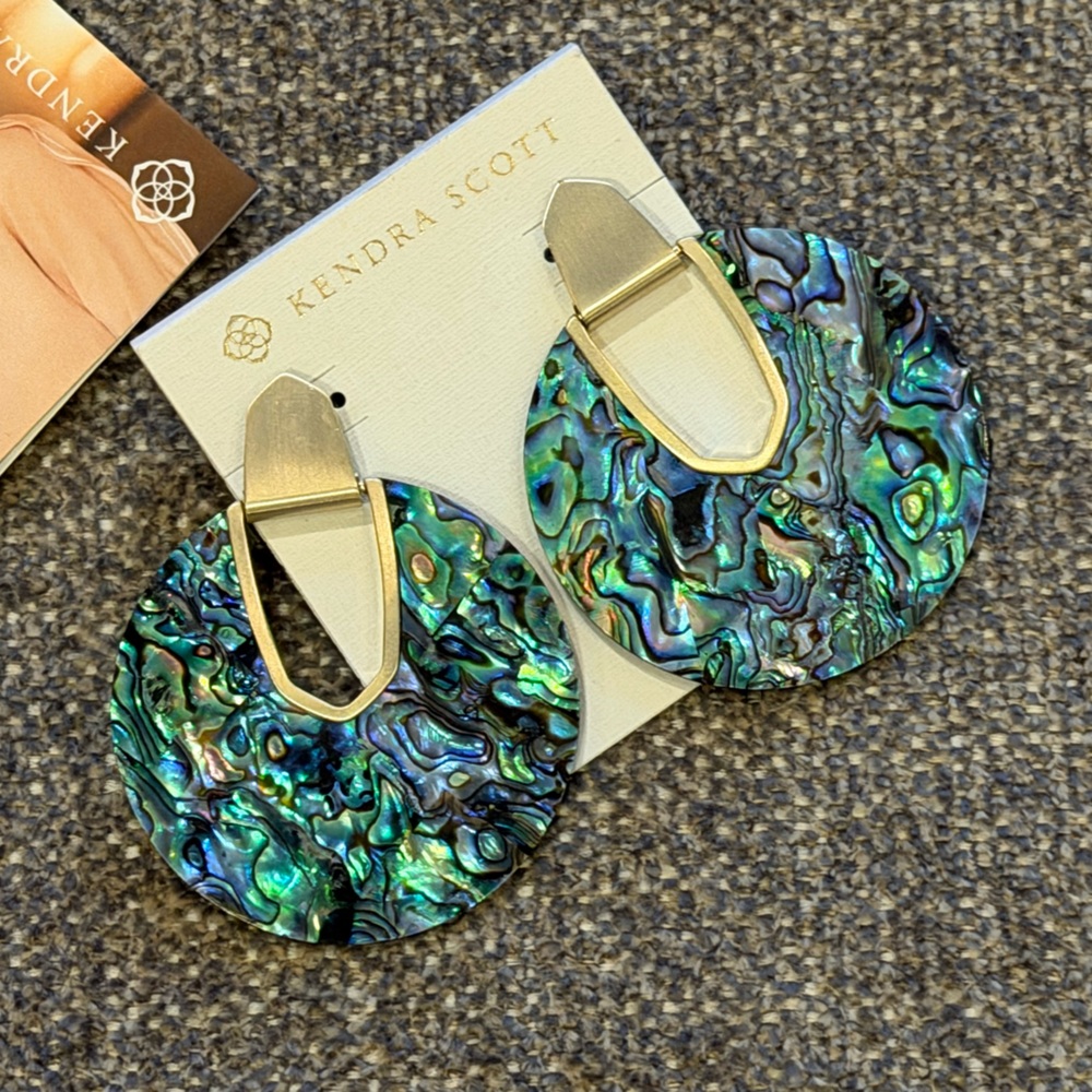 Kendra Scott Elegant Abalone Shell Hoop Earrings - Picture 2 of 4